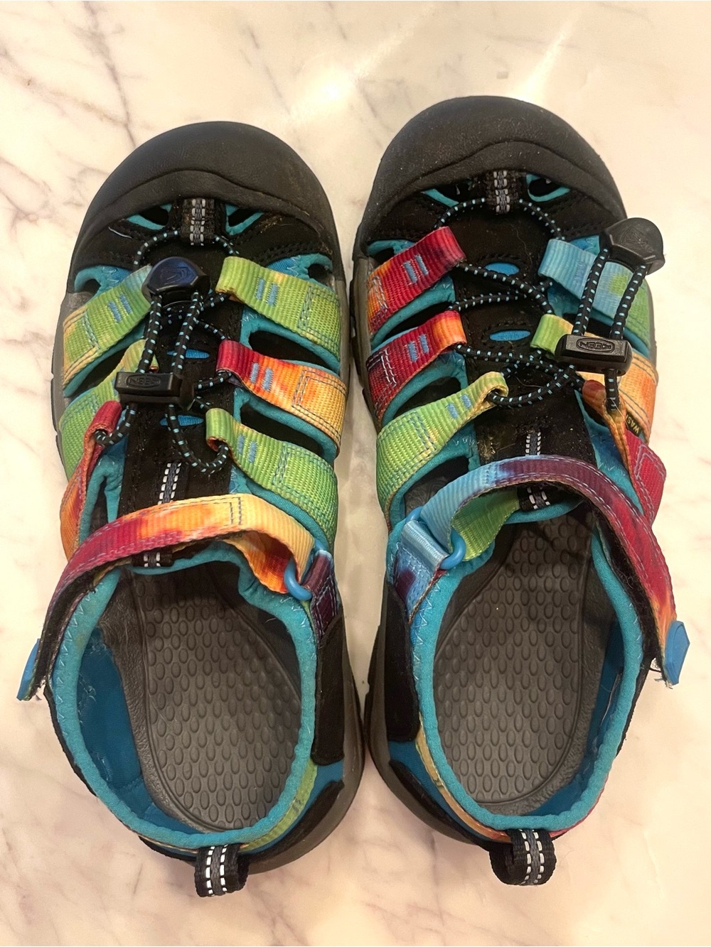 KEEN Newport H2 Kids Waterproof Sandals – US Size 3 (EU 35) – Rainbow/Tie-Dye